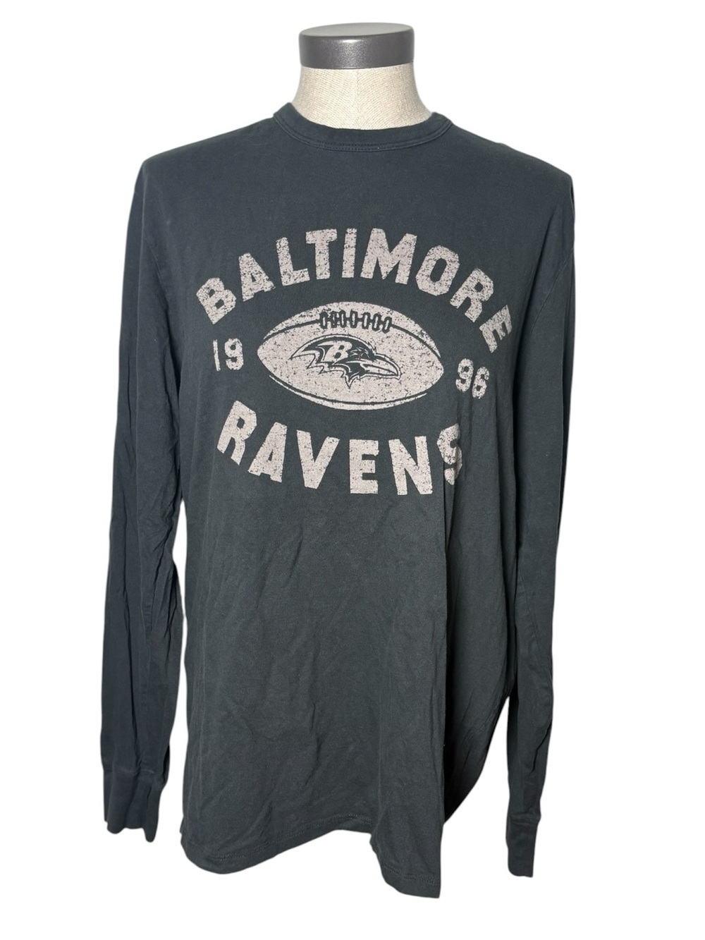 Baltimore Ravens Long Sleeve Tee Women’s Large NFL Football Graphic Black